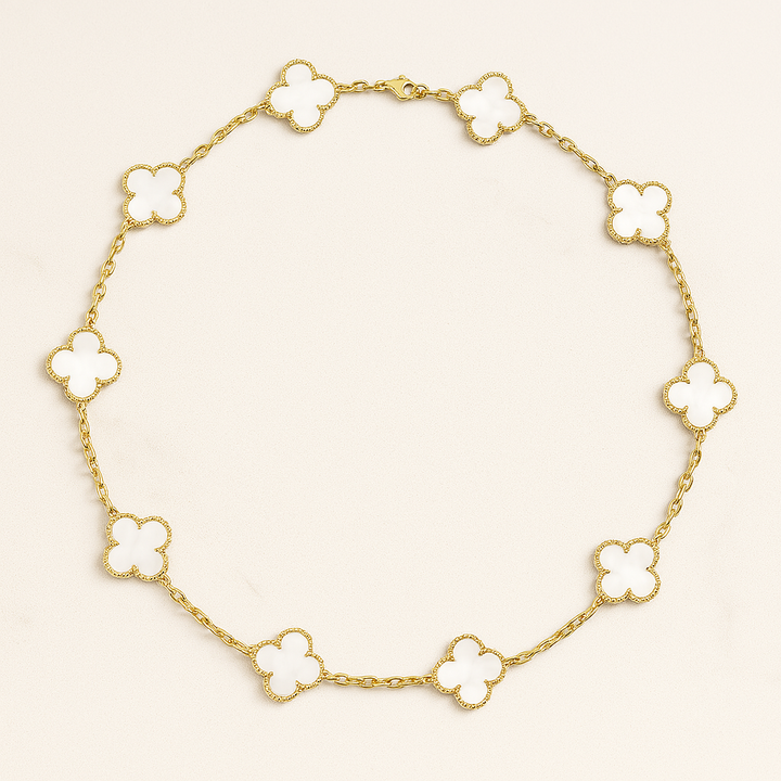 10 MOTIF CLOVER LIONA NECKLACE - WHITE GOLD (VIP)