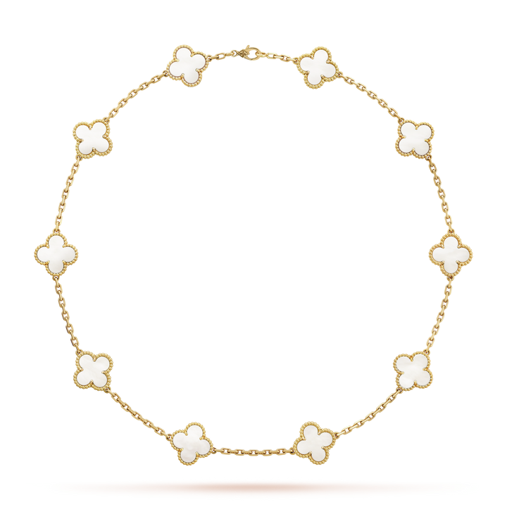 10 MOTIF CLOVER LIONA NECKLACE - WHITE GOLD