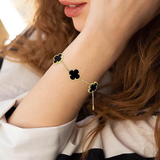 LIONA CLOVER BRACELET BLACK