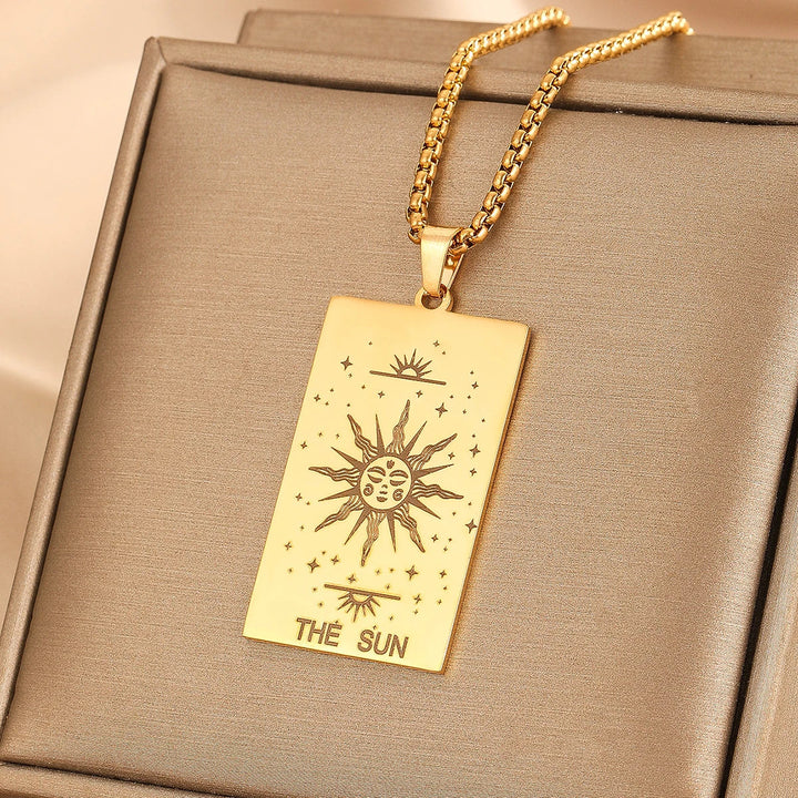 GOLDEN TAROT CARD NECKLACE