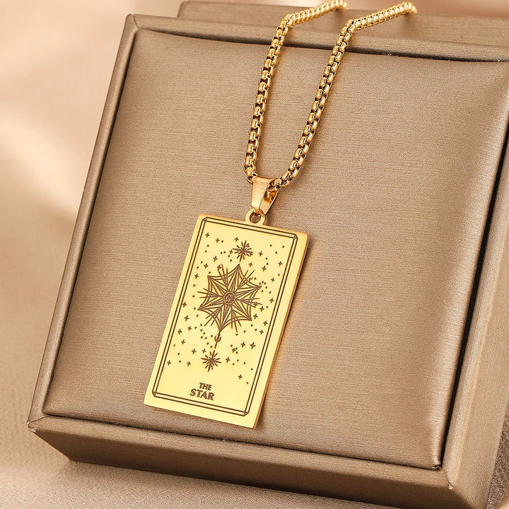 GOLDEN TAROT CARD NECKLACE