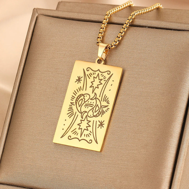 GOLDEN TAROT CARD NECKLACE