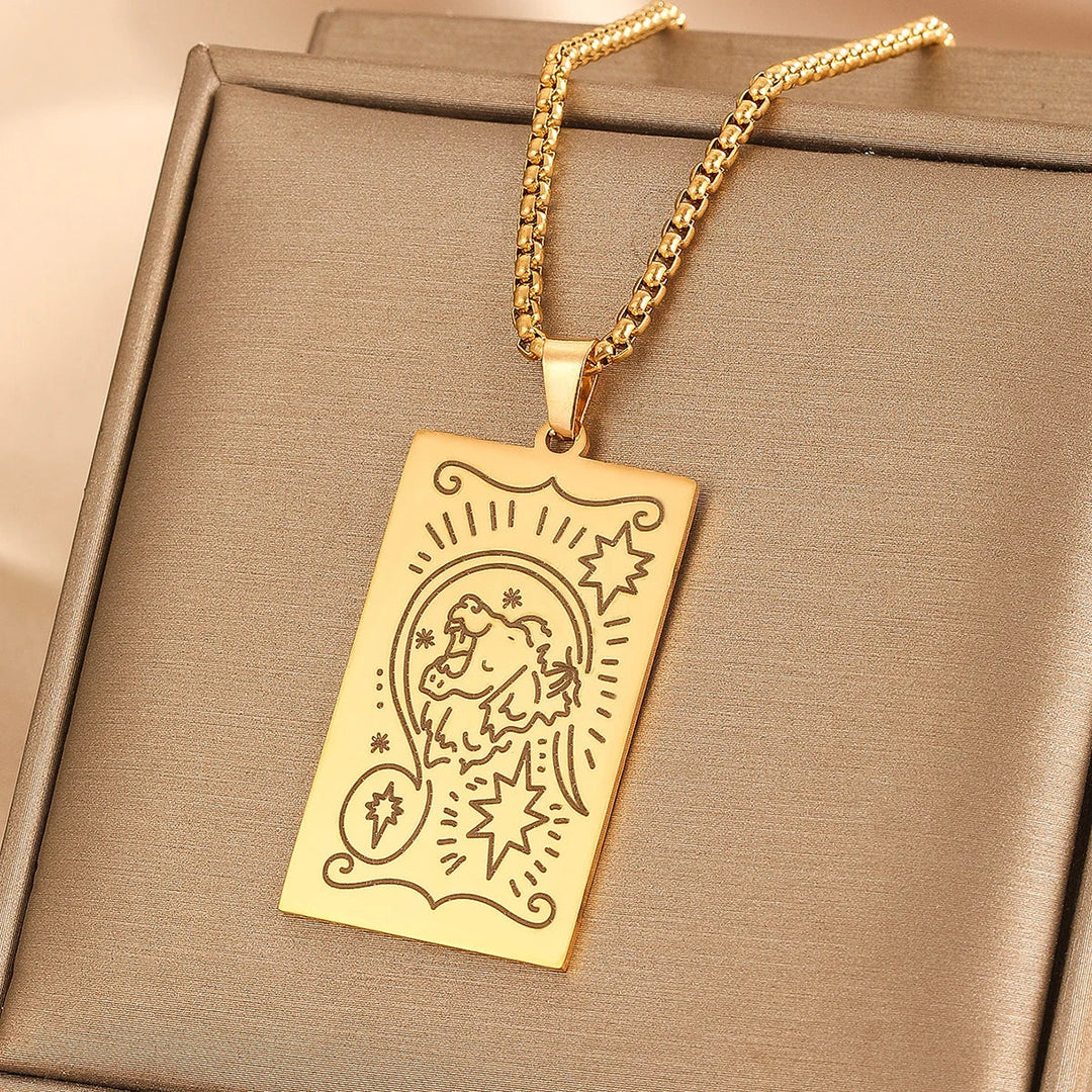 GOLDEN TAROT CARD NECKLACE