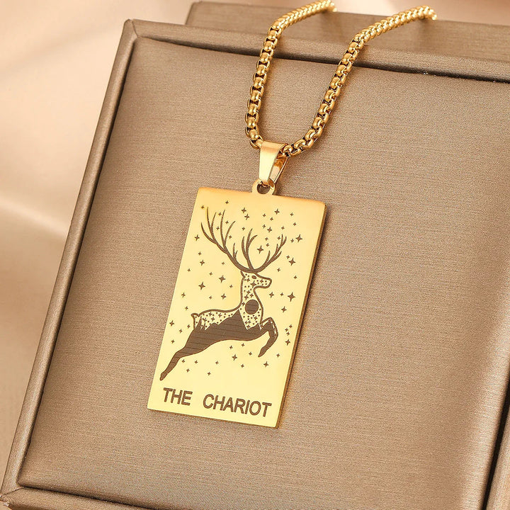 GOLDEN TAROT CARD NECKLACE