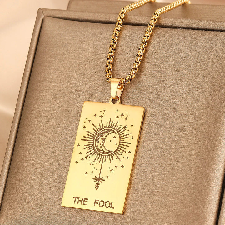 GOLDEN TAROT CARD NECKLACE