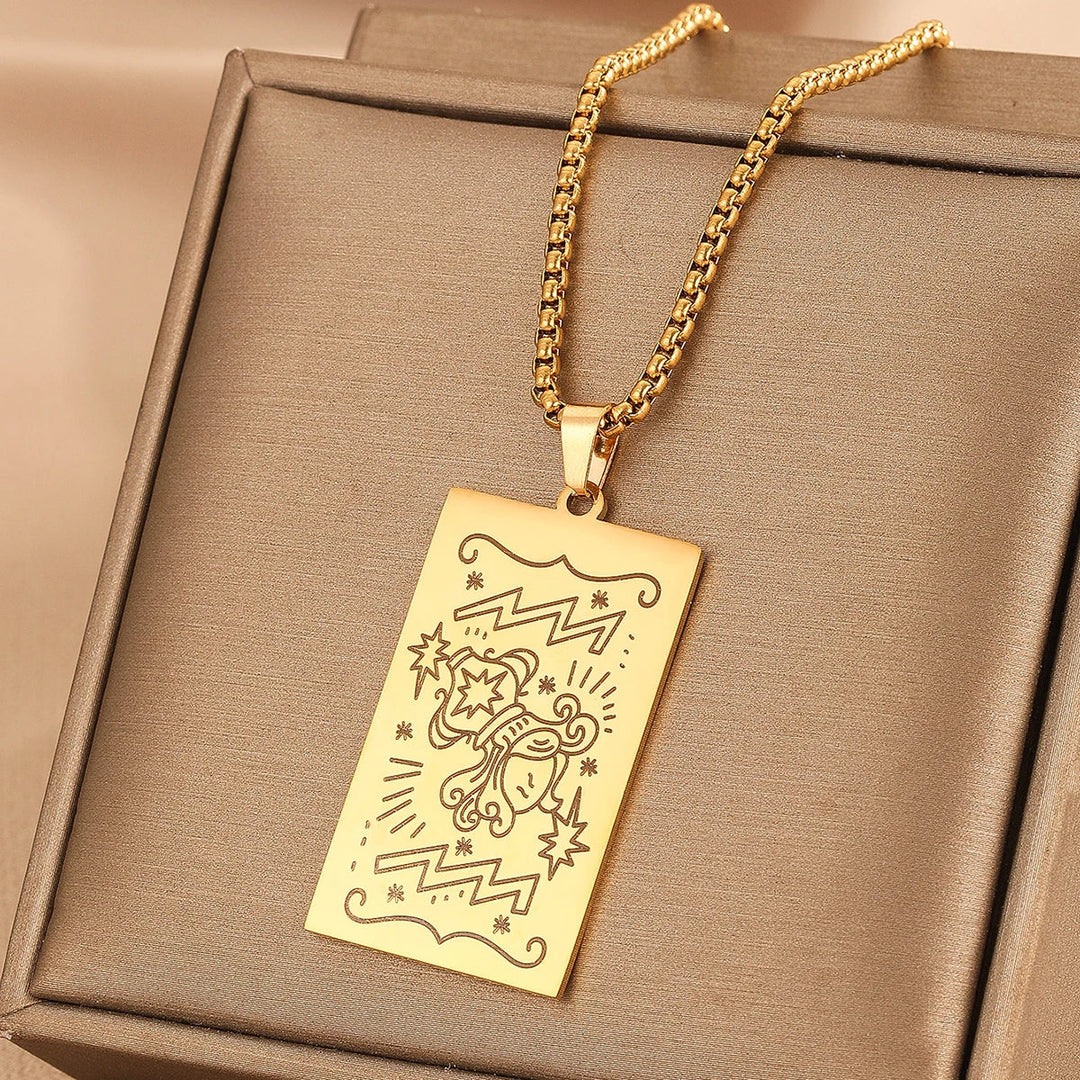 GOLDEN TAROT CARD NECKLACE