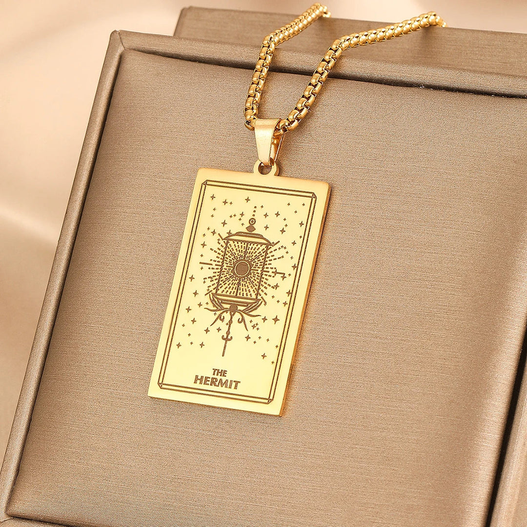 GOLDEN TAROT CARD NECKLACE
