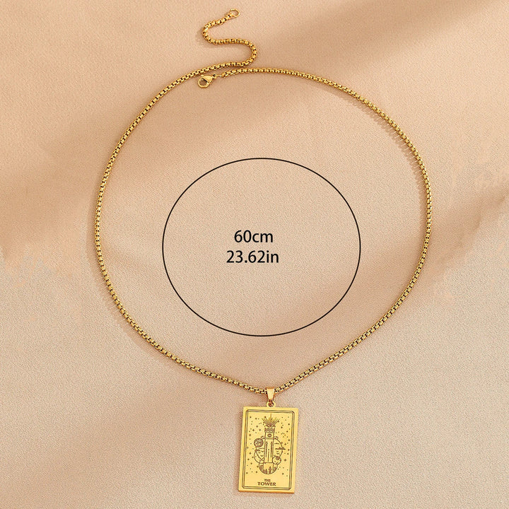 GOLDEN TAROT CARD NECKLACE