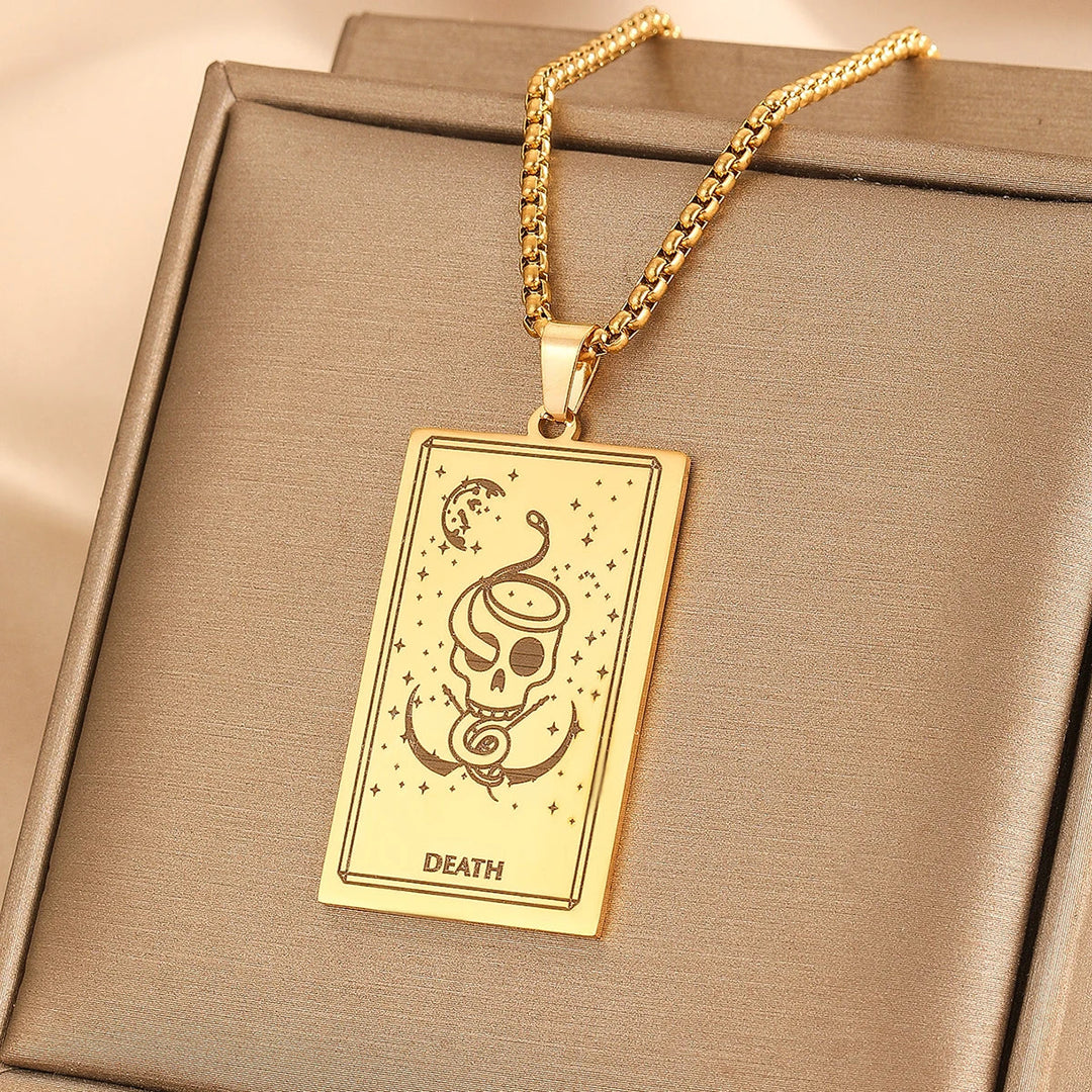 GOLDEN TAROT CARD NECKLACE