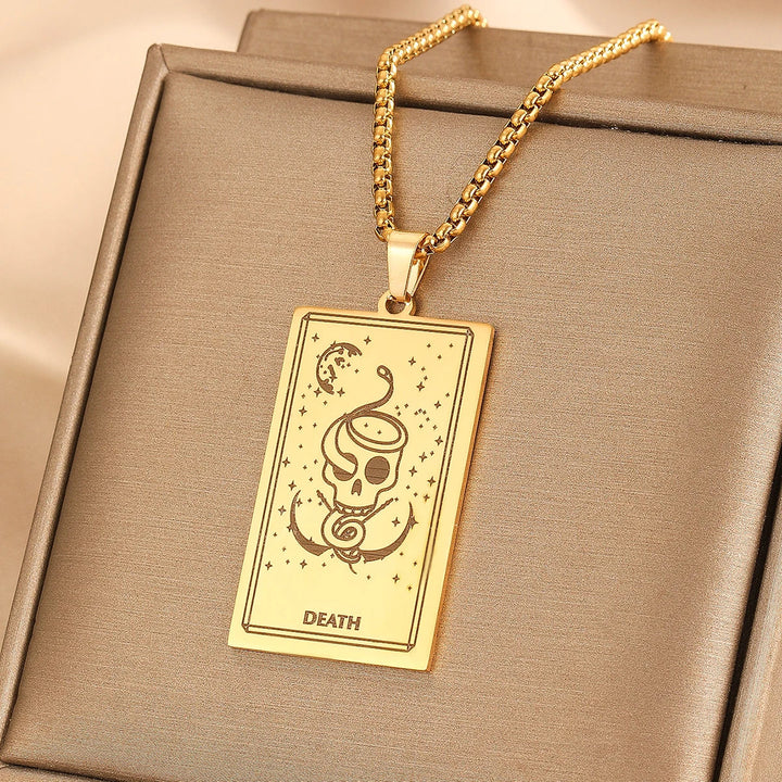 GOLDEN TAROT CARD NECKLACE