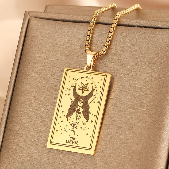GOLDEN TAROT CARD NECKLACE