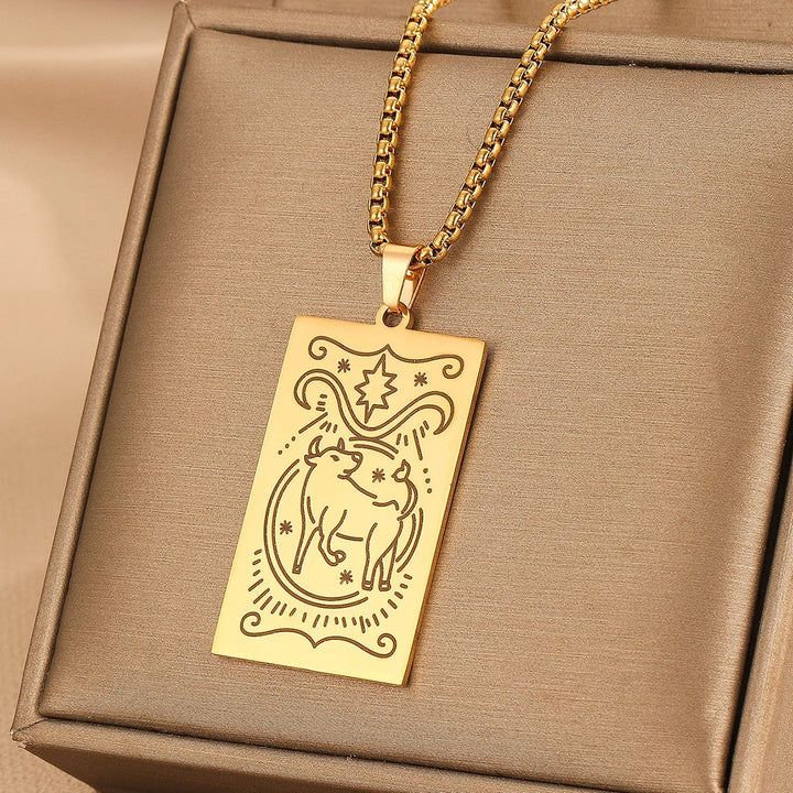 GOLDEN TAROT CARD NECKLACE