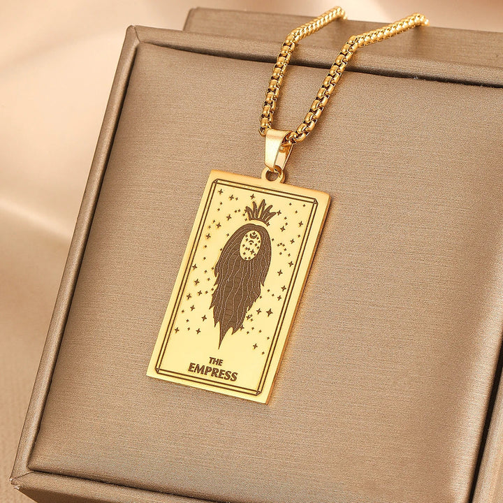 GOLDEN TAROT CARD NECKLACE