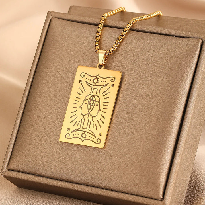 GOLDEN TAROT CARD NECKLACE