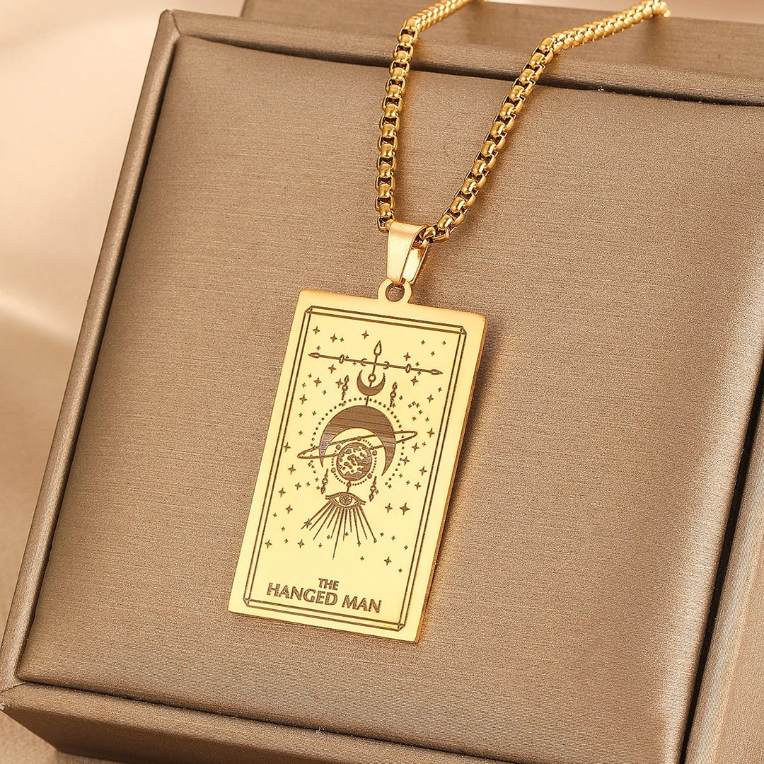 GOLDEN TAROT CARD NECKLACE