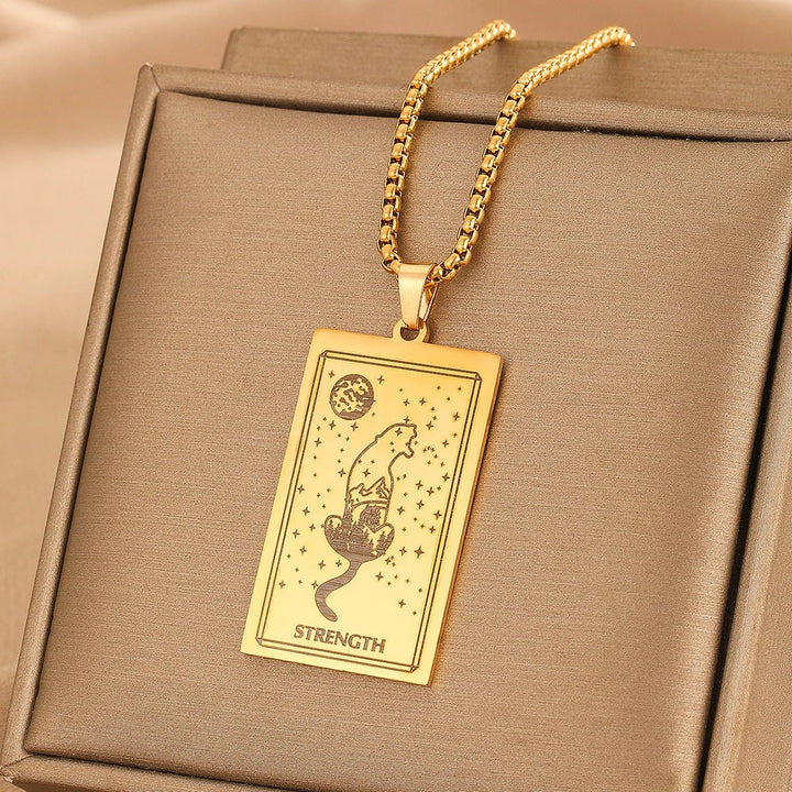 GOLDEN TAROT CARD NECKLACE